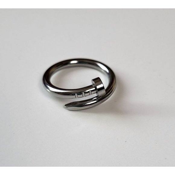 Jewelry - Nail Tack Ring Silver Size 8 NEW